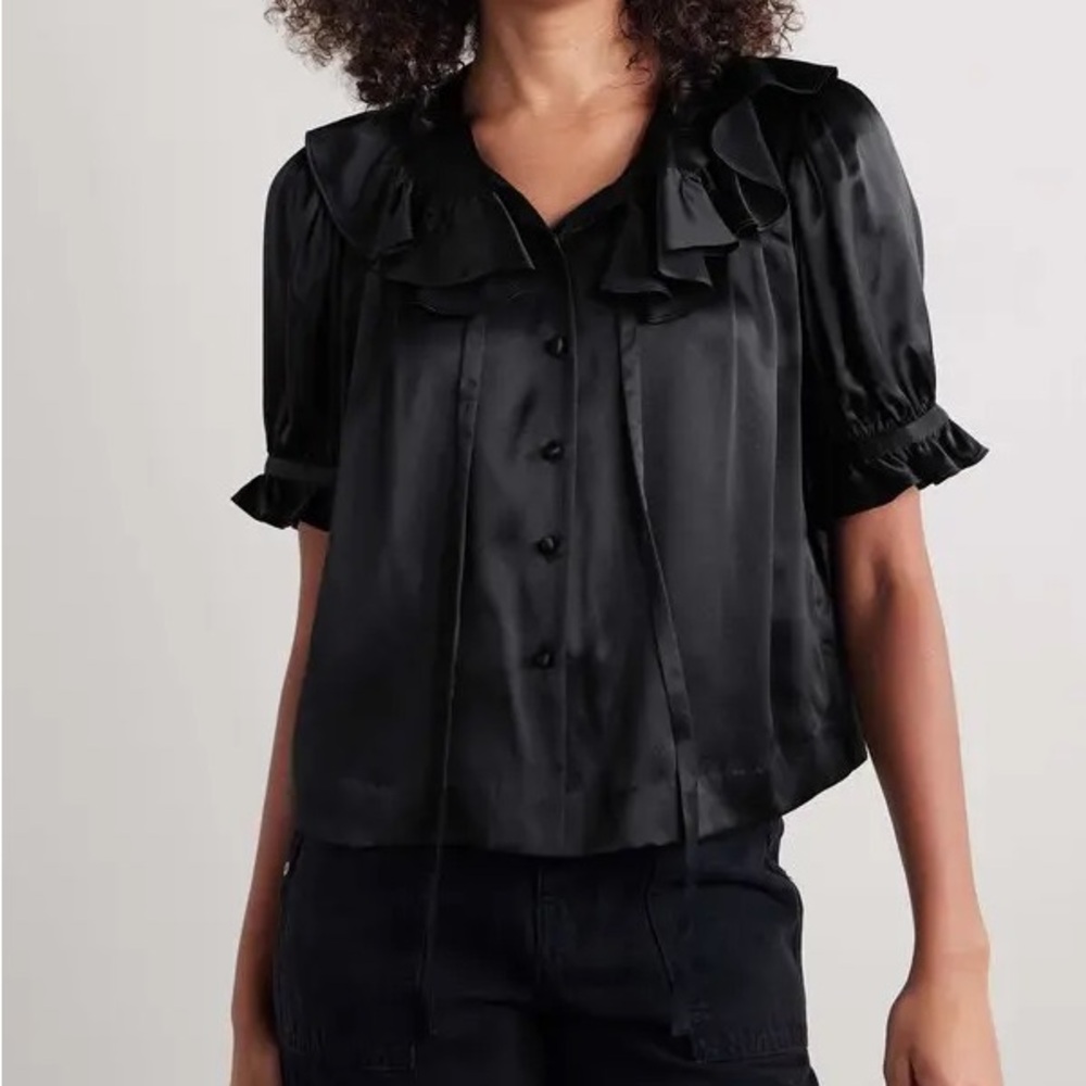 Doen Kelala Top in Black Silk - Size M